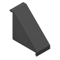 MODULAR SOLUTIONS ALUMINUM GUSSET 45MM X 90MM BLACK PLASTIC CAP COVER FOR 40-120-1, FOR A FINISHED APPEARANCE